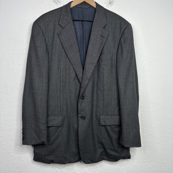 Hickey-Freeman Blazer Mens 42R Grey Tweed Wool Patterned Two‎ Button Business - Picture 1 of 16